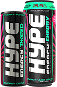 Hype Energy drinks image with X2 can
