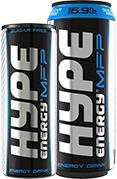 Hype Energy drinks image with X2 can
